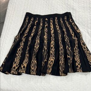 Black Animal Print Skater Skirt